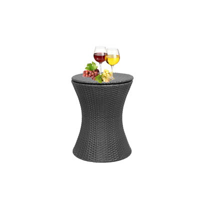 Bar Table Drink Side Table With Adjust Height And Lid Rattan Hanmade Table For Outdoor Furniture