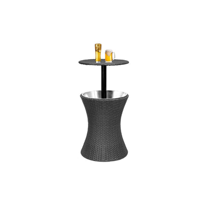 Bar Table Drink Side Table With Adjust Height And Lid Rattan Hanmade Table For Outdoor Furniture