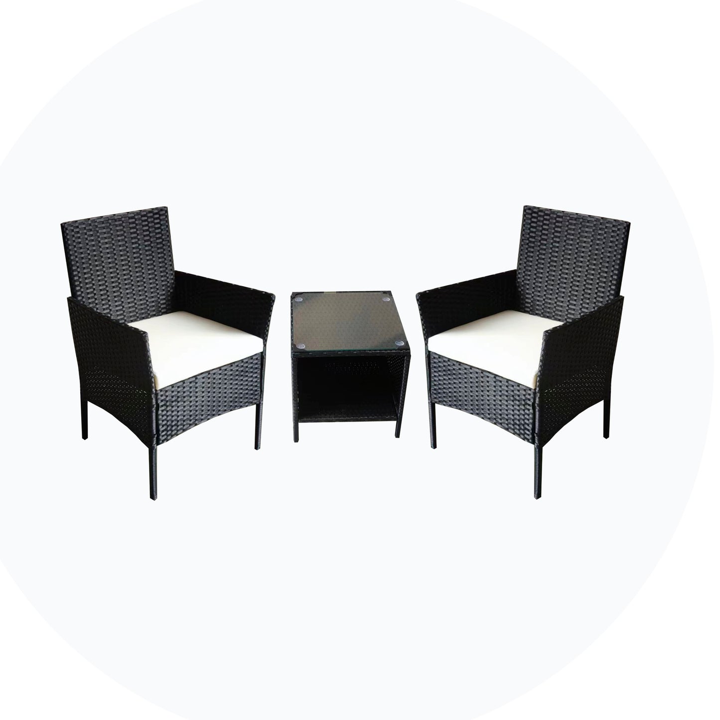 Traditional Modern Outdoor Table Set for Hotel Garden Wicker Rattan Set with Storage Table