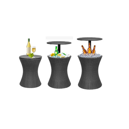 Bar Table Drink Side Table With Adjust Height And Lid Rattan Hanmade Table For Outdoor Furniture