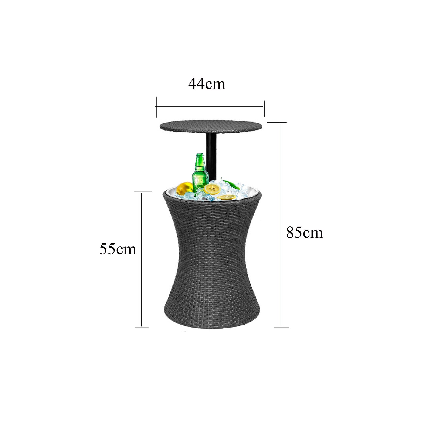 Bar Table Drink Side Table With Adjust Height And Lid Rattan Hanmade Table For Outdoor Furniture