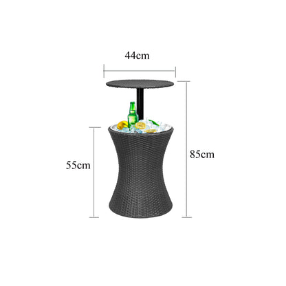 Bar Table Drink Side Table With Adjust Height And Lid Rattan Hanmade Table For Outdoor Furniture