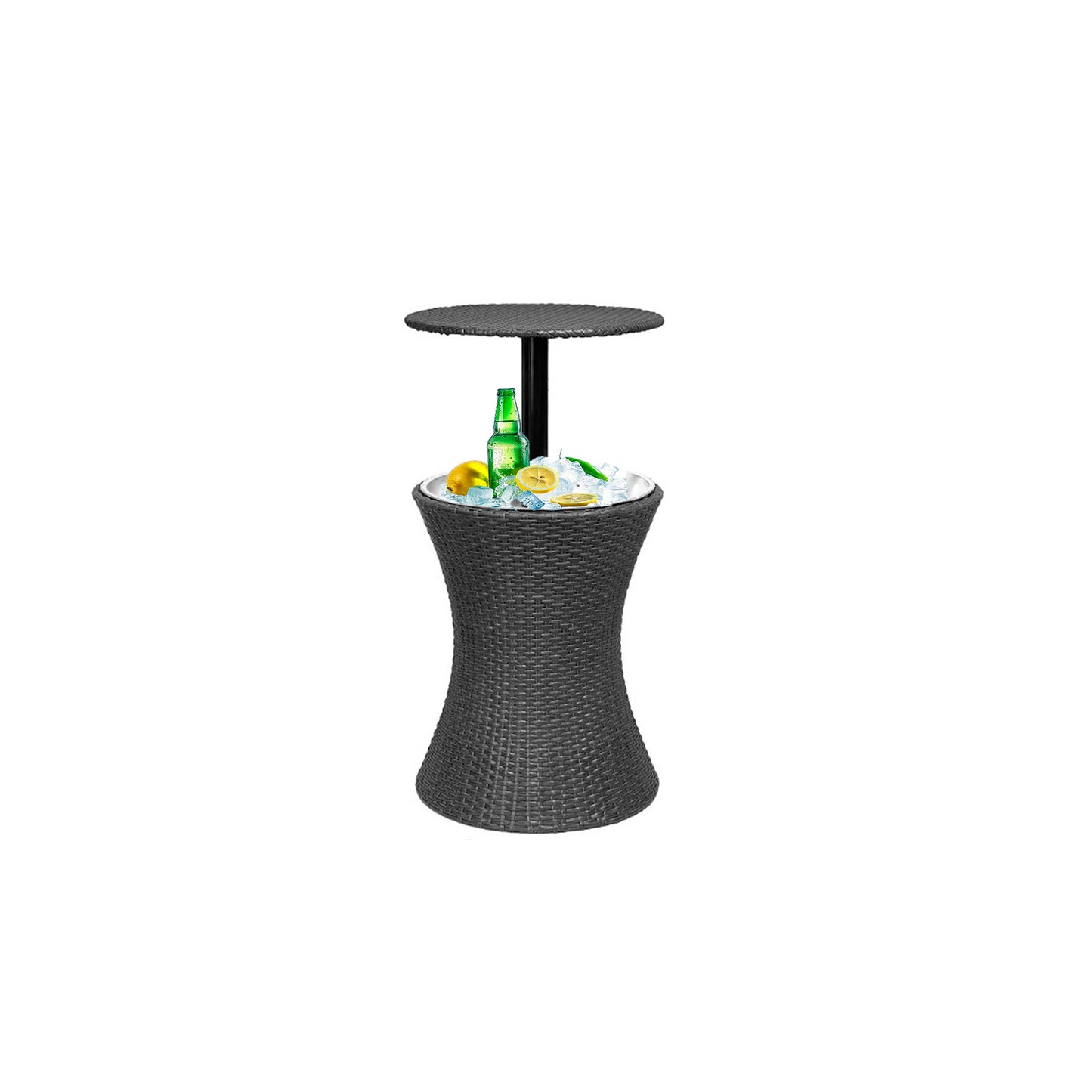 Bar Table Drink Side Table With Adjust Height And Lid Rattan Hanmade Table For Outdoor Furniture