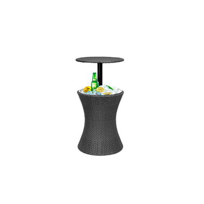 Bar Table Drink Side Table With Adjust Height And Lid Rattan Hanmade Table For Outdoor Furniture