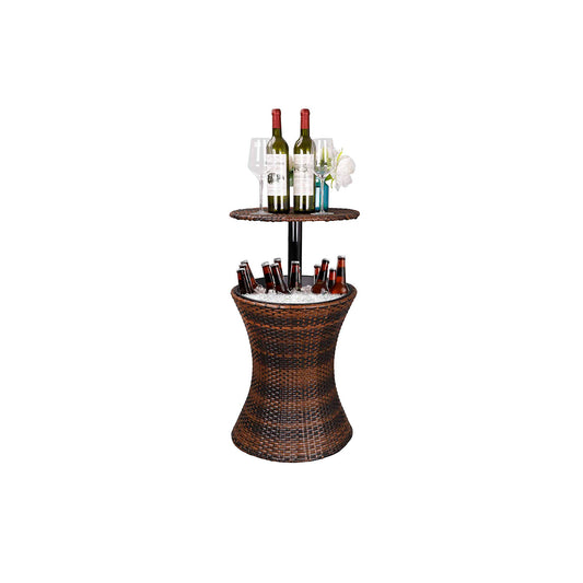 Rattan Bucket 13L Brand Beer Wine And Beverage Cooler Drink Display Table Indoor and Outdoor Wine Cooler Table