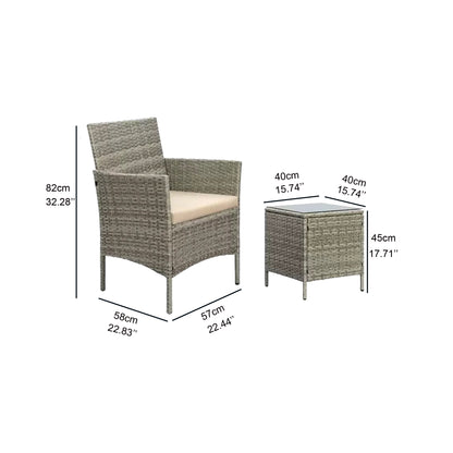 Factory Conversation Balcony Outdoor Garden Sofa Rattan Patio Wicker Furniture Set 3PCS