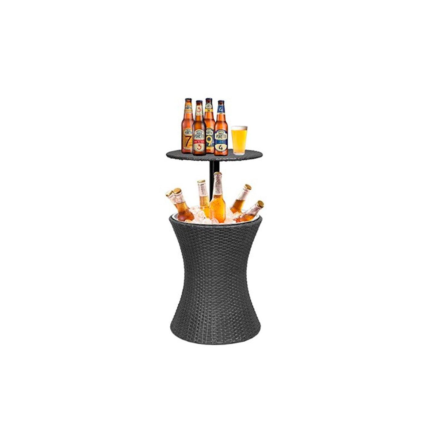 Bar Table Drink Side Table With Adjust Height And Lid Rattan Hanmade Table For Outdoor Furniture